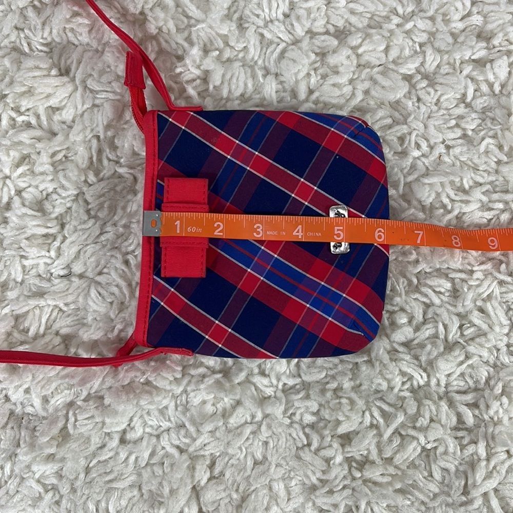 Tommy Hilfiger Red Blue Plaid Crossbody Purse Shoulder Bag Small - Picture 9 of 12